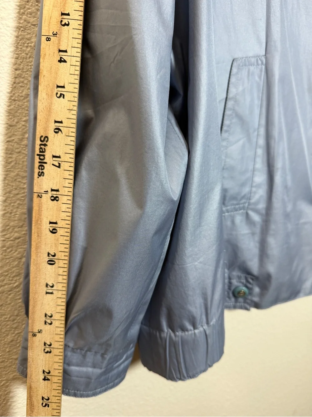 Claude Havrey Paris Vintage Jacket M Periwinkle Blue Rain Windbreaker France - Picture 9 of 11